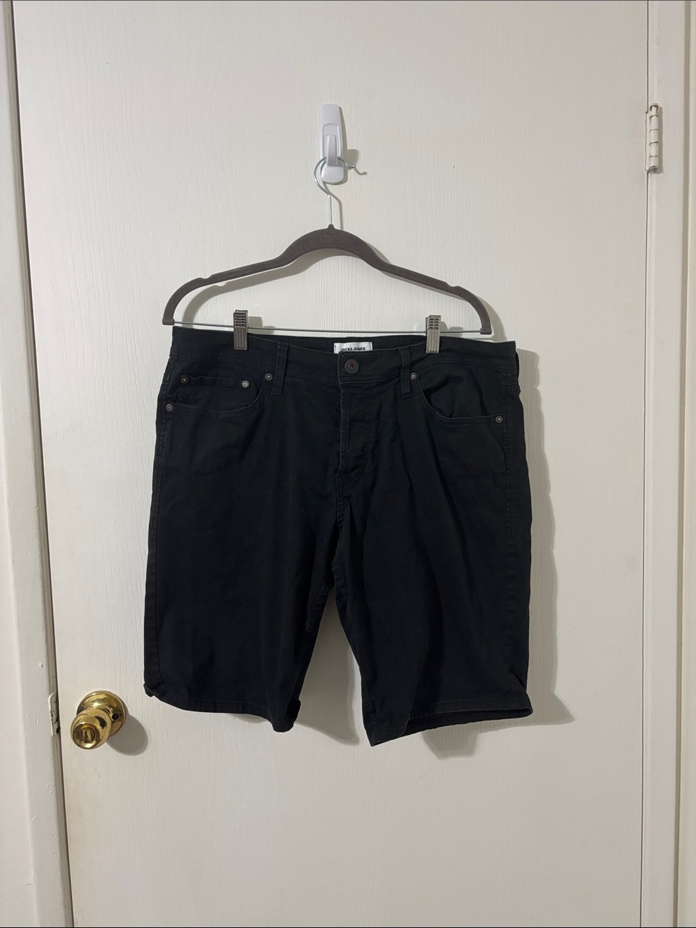 Jack & Jones Men's Regular Fit Large Black Denim Shorts